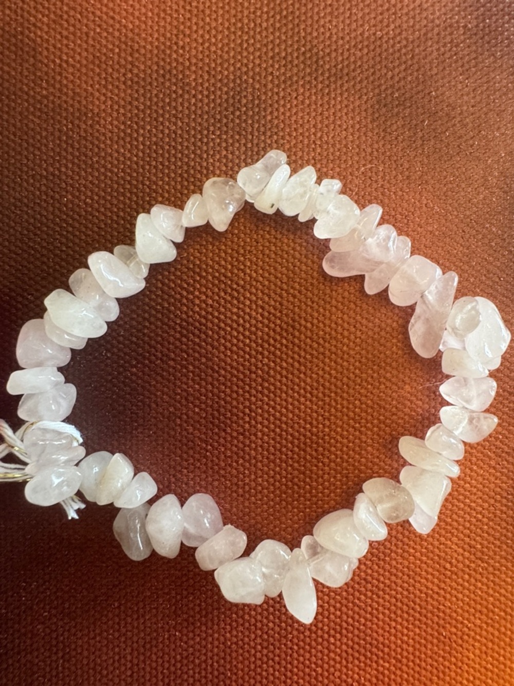 Rose Quartz Chip Stretch Bracelet - Pink Gemstone Beads